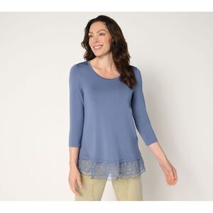 Gymwrap Women's Top Petite PXS Sleeve Mesh Hem Blue A704054